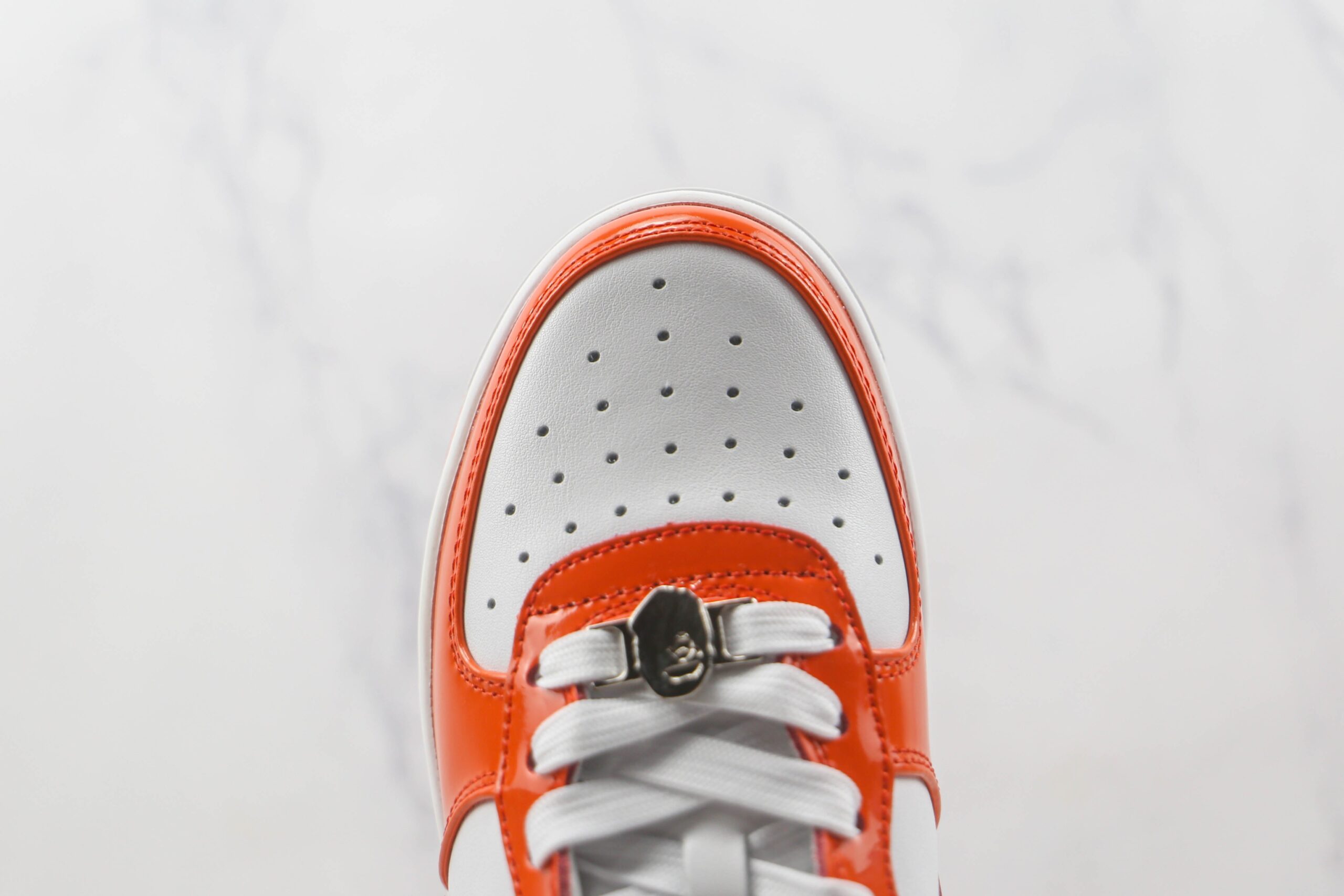 Bape Sta Patent Leather Orange White - Imagem 3