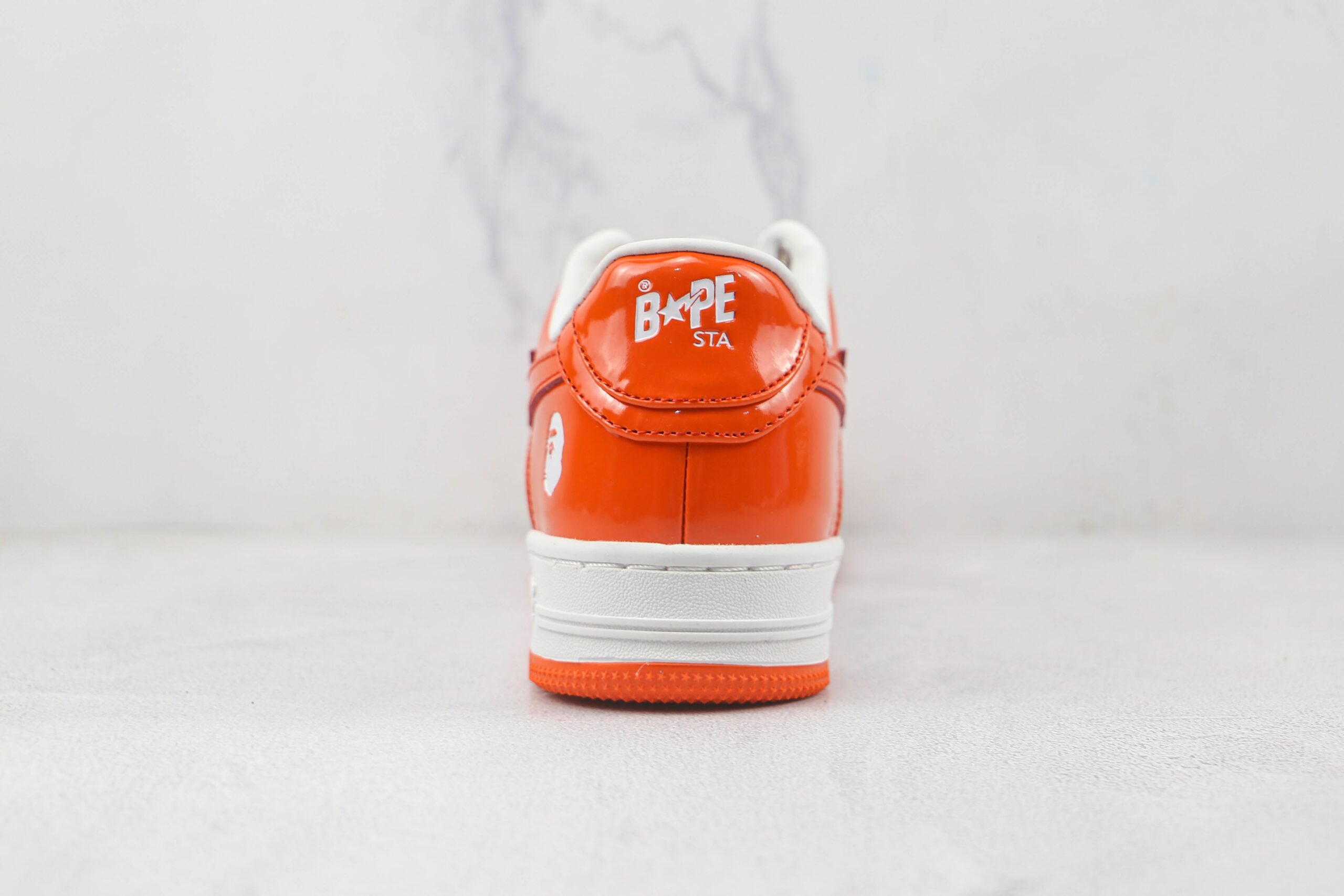 Bape Sta Patent Leather Orange White - Imagem 4
