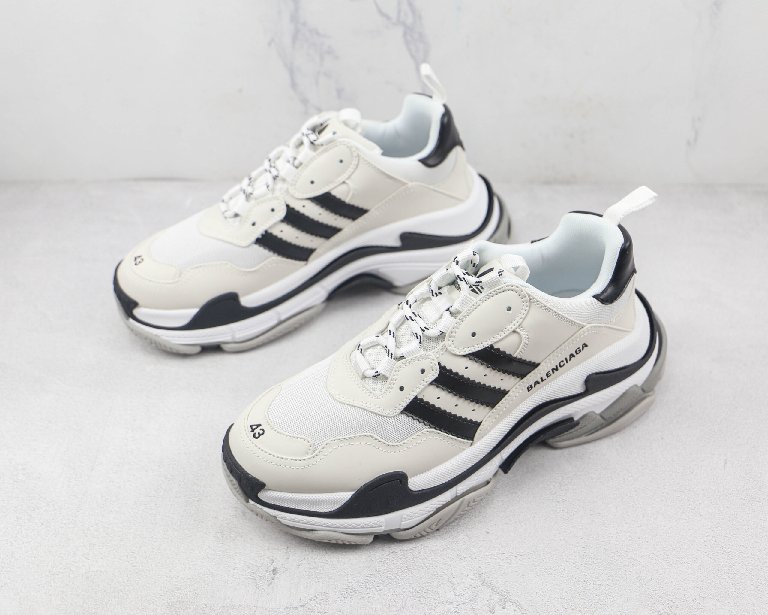 Balenciaga Adidas White Black - Imagem 6