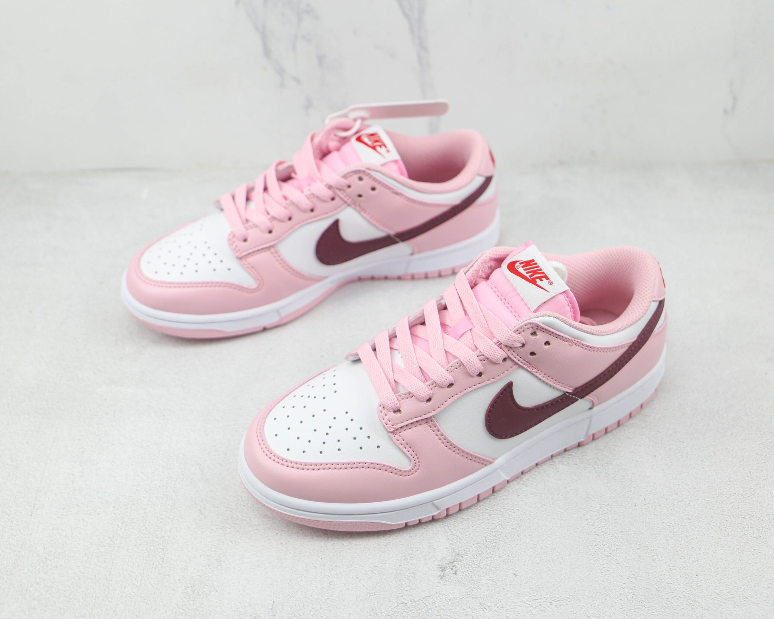 Nike Dunk Low Pink Red White - Imagem 6