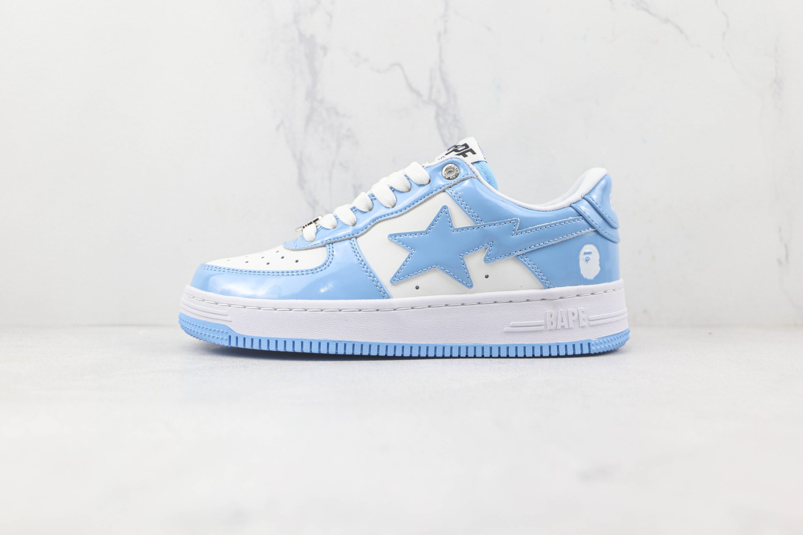 Bape Sta Patent Leather Blue White - Imagem 2