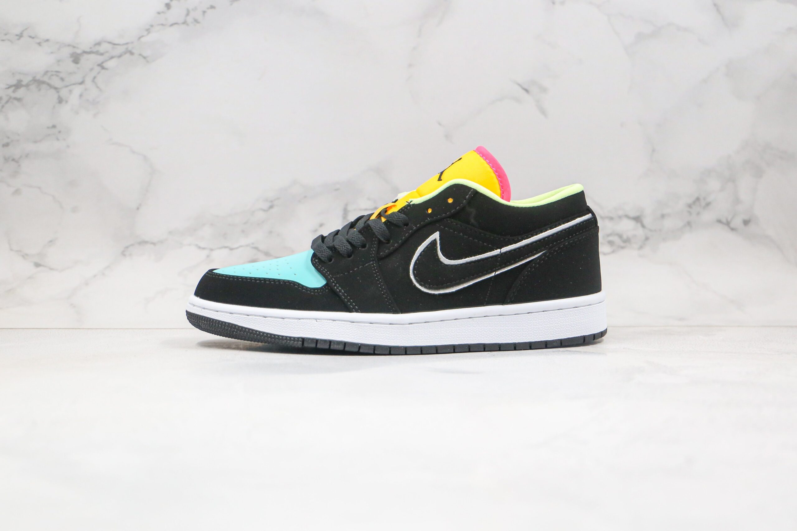 Jordan 1 Low Black Aurora Green Laser Orange - Imagem 2