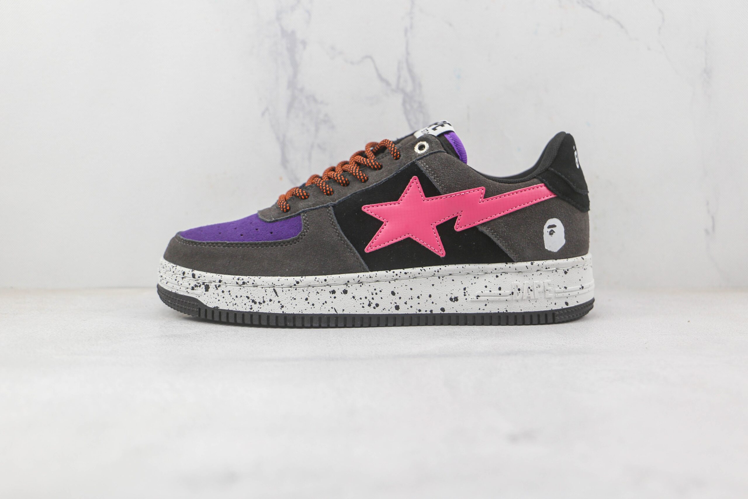 Bape Sta Black Grey Pink Suede - Imagem 2