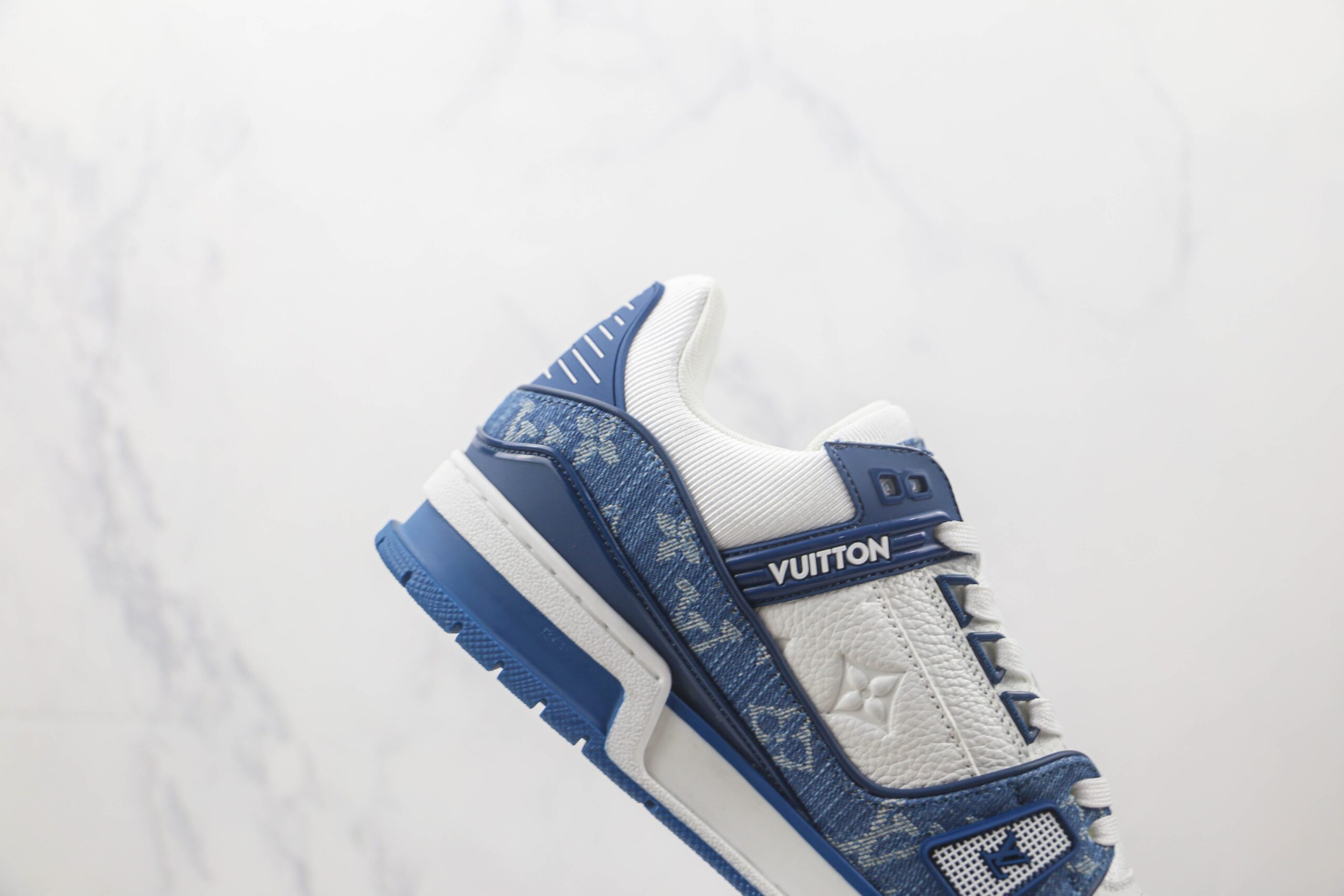 Louis Vuitton LV Trainer Monogram Denim White Blue - Imagem 7