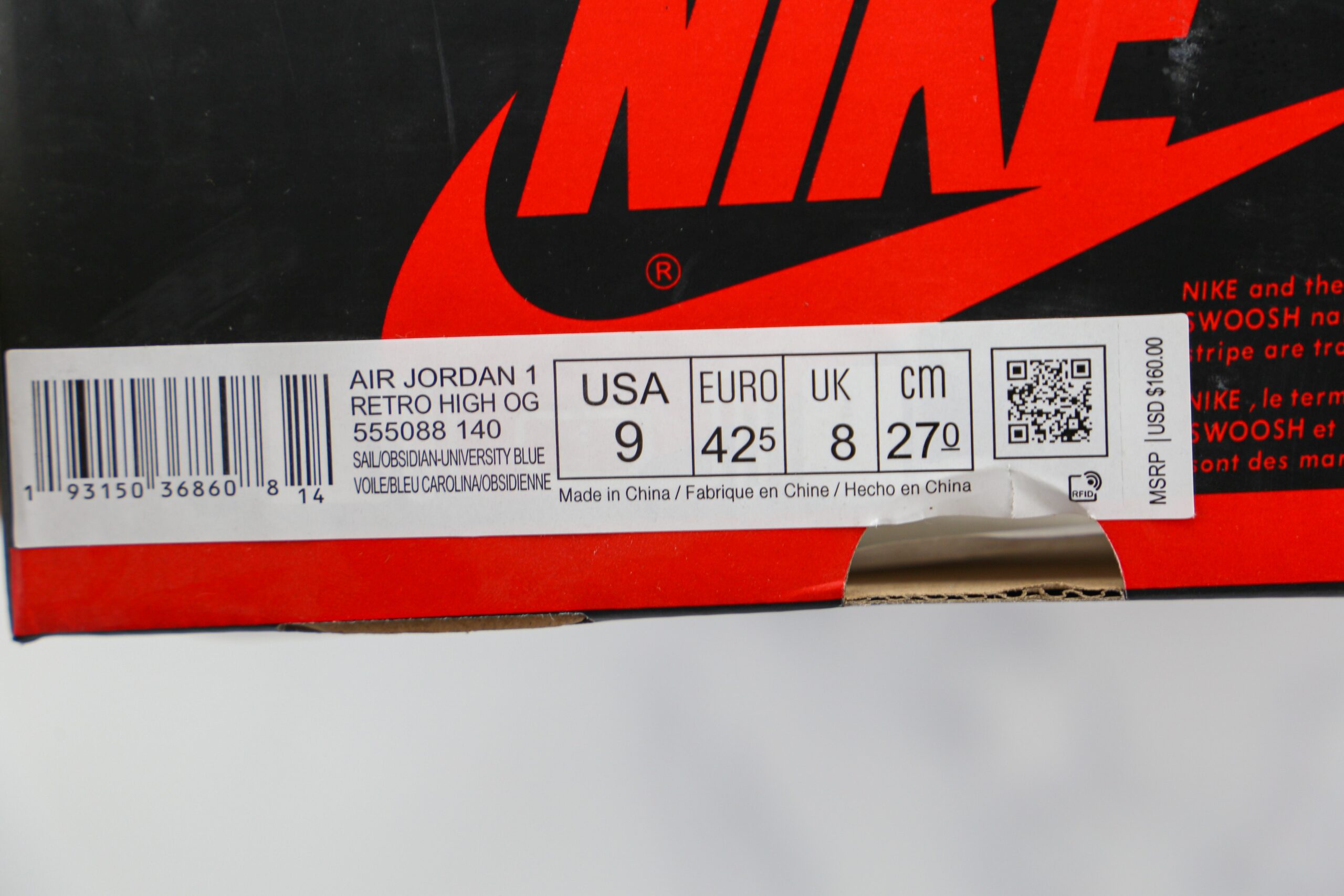 Jordan 1 Retro High Obsidian UNC - Imagem 12