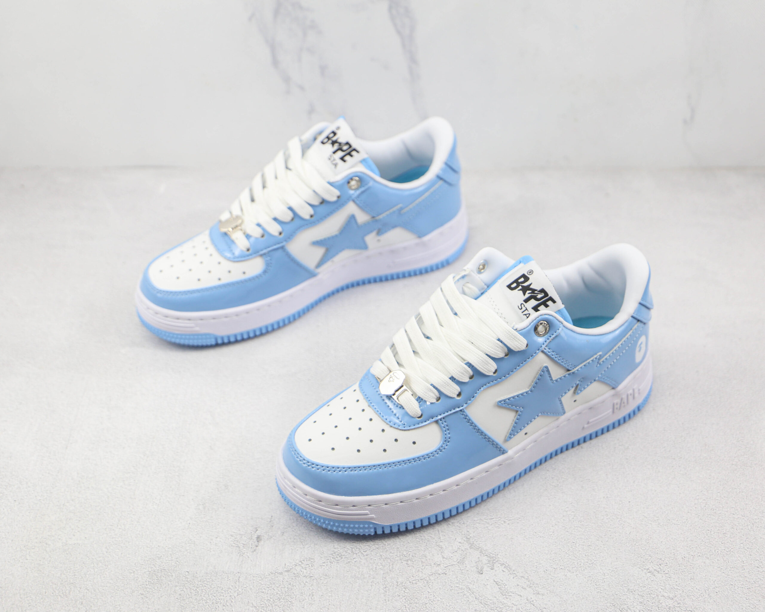 Bape Sta Patent Leather Blue White - Imagem 6