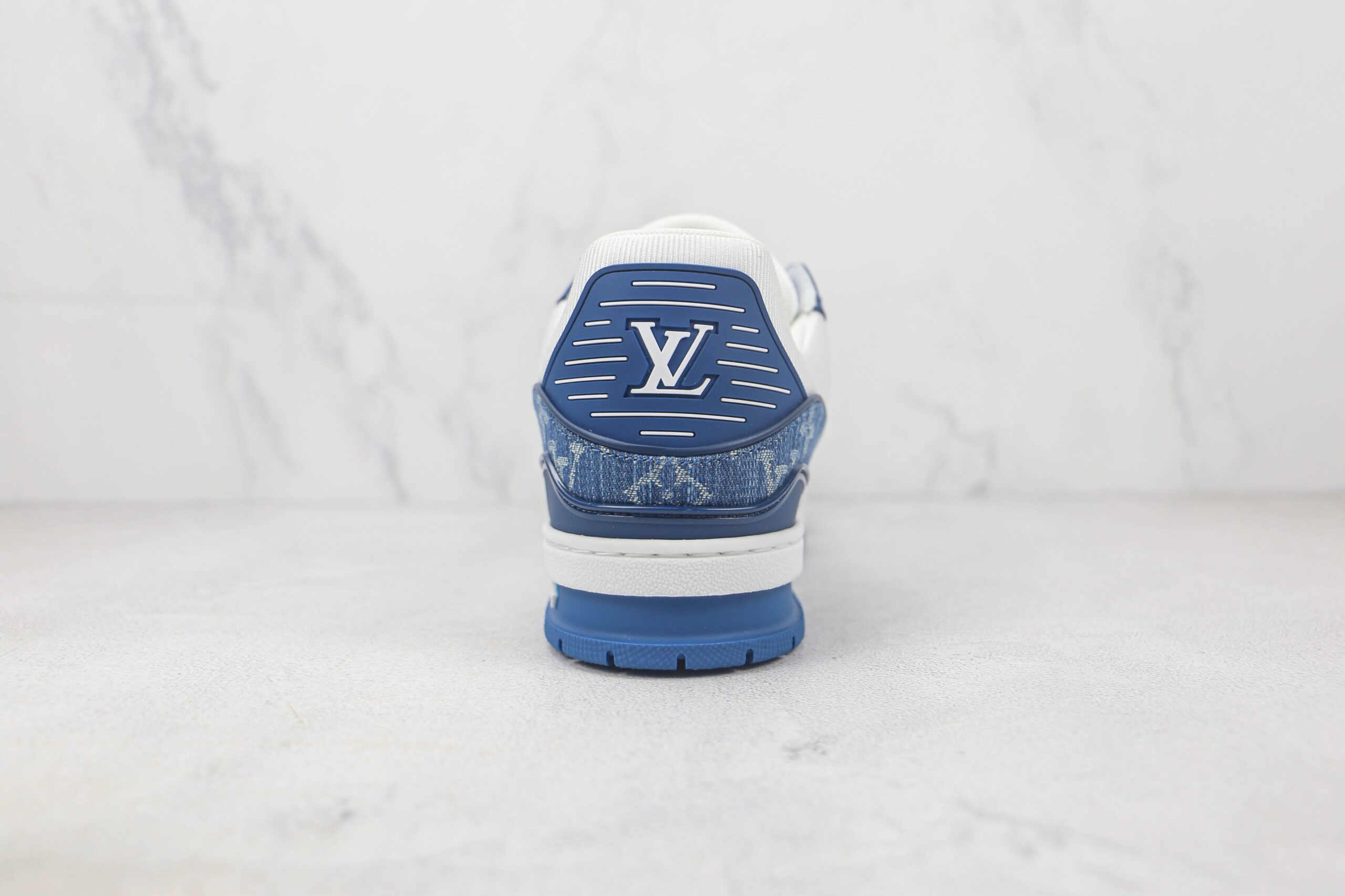 Louis Vuitton LV Trainer Monogram Denim White Blue - Imagem 8