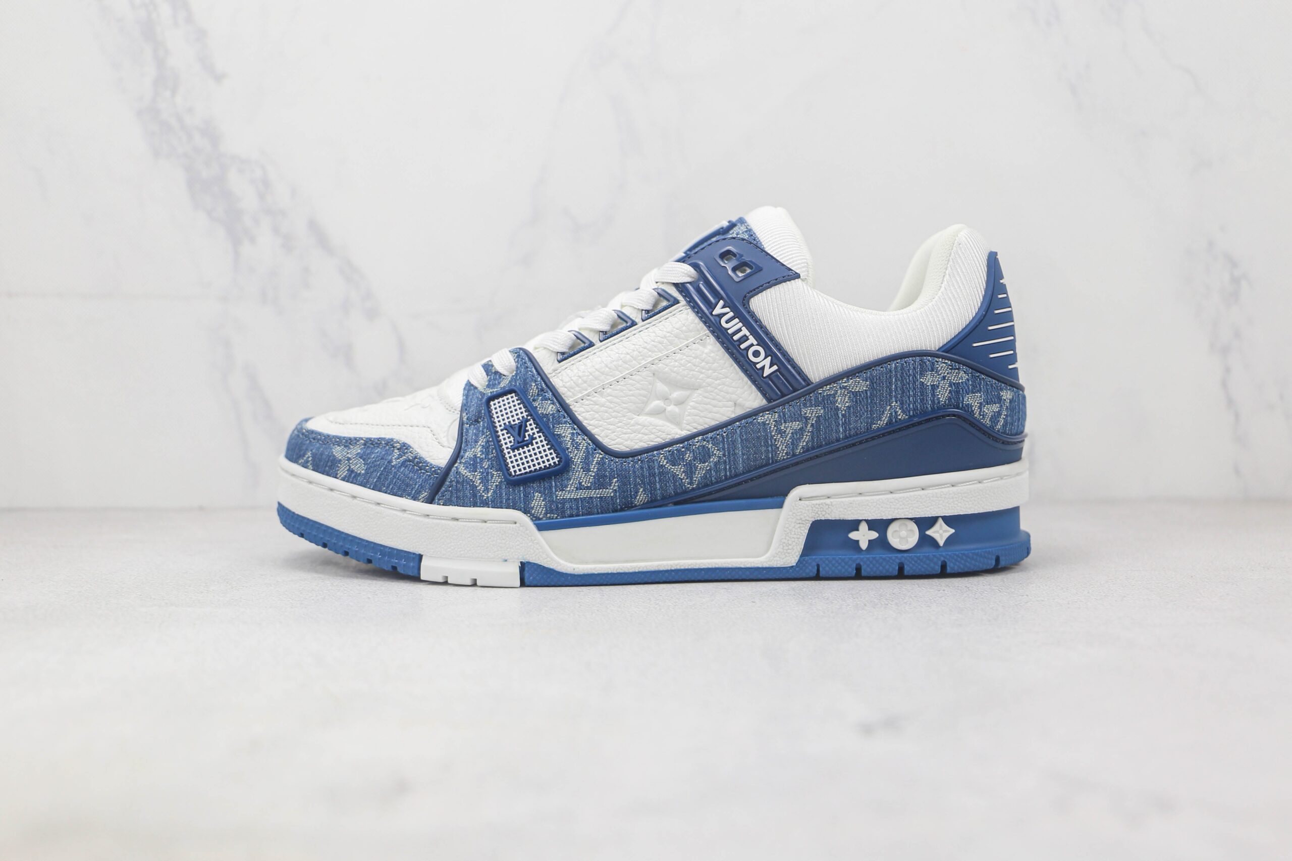 Louis Vuitton LV Trainer Monogram Denim White Blue - Imagem 2